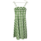 NWT Rosie Assoulin Green Picnic Embroiderd Gingham Drop Me a Note Dress Womens 2