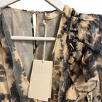 NWT Ulla Johnson Silk Adelaide Ruffled Mini Dress Abstract Fossil Print Size 0