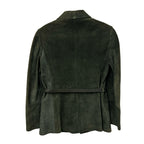 Vintage 70’s Gucci Dark Green Suede Open Front Belted Jacket Womens 48 / US 4