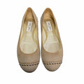 Jimmy Choo Welda Studded Ballet Flat Beige Suede Womens 39.5 / US 9.5