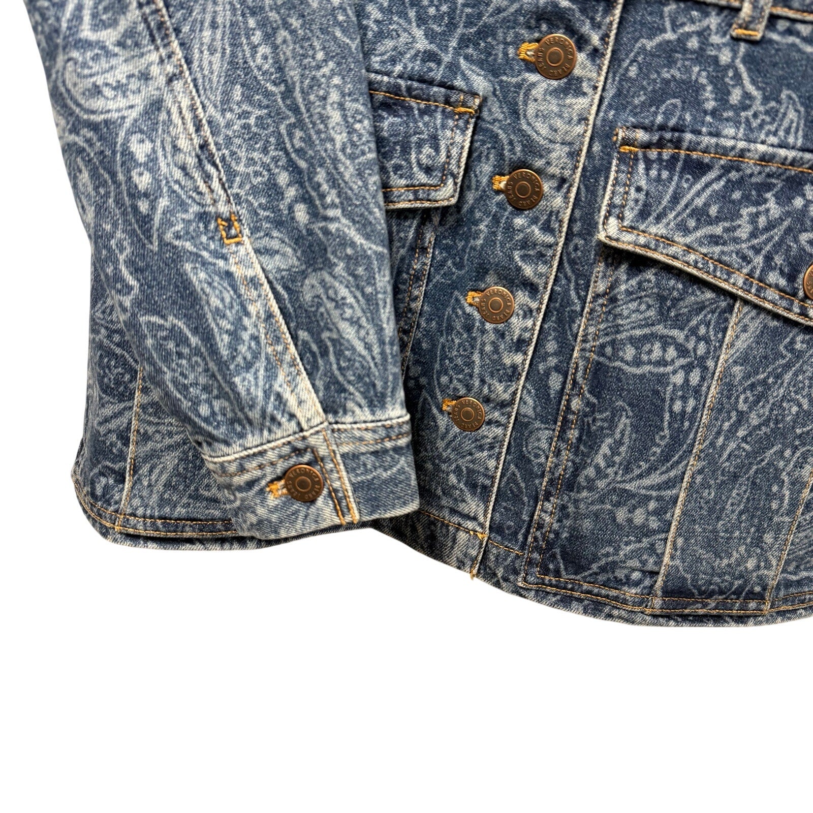 NWT Veronica Beard Jeans Tika Jacket Atlantic Paisley Denim Womens Small