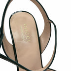 Gucci Lady Horsebit 75 Patent Leather Sandals Dark Green Size 39 / US 9 Timeless