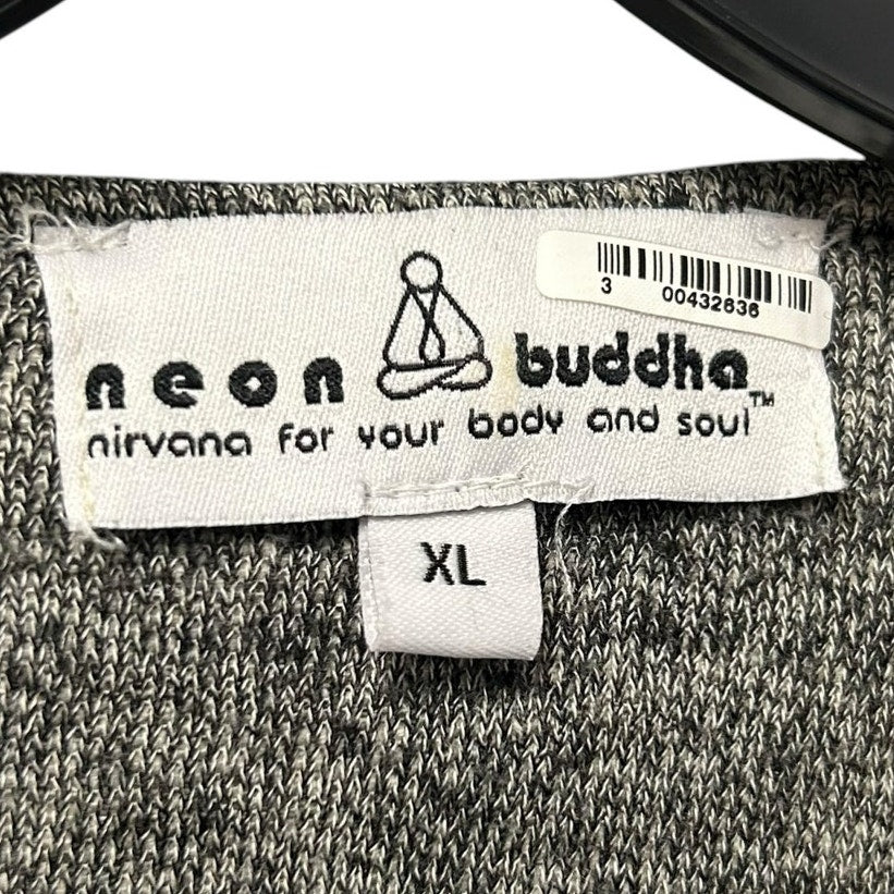 Neon Buddha Gray White Cotton Blend Penrose Long Button Jacket Womens Size XL