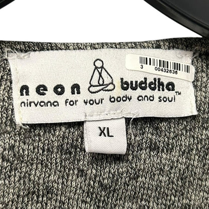 Neon Buddha Gray White Cotton Blend Penrose Long Button Jacket Womens Size XL