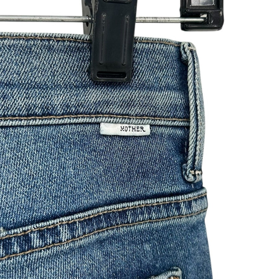 Mother Juicin’ The Insider Crop Step Fray Cotton Blend Denim Jeans Womens 23 / 0