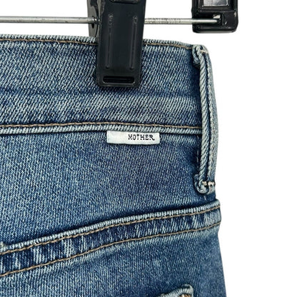 Mother Juicin’ The Insider Crop Step Fray Cotton Blend Denim Jeans Womens 23 / 0