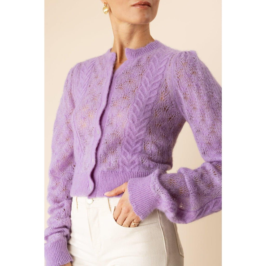NWT Ulla Johnson Button Front Lavender Haley Cardigan Sweater Womens US 0/2