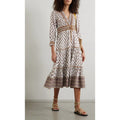 Veronica Beard White Multicolor Alessandra Floral Print Midi Dress Womens 6