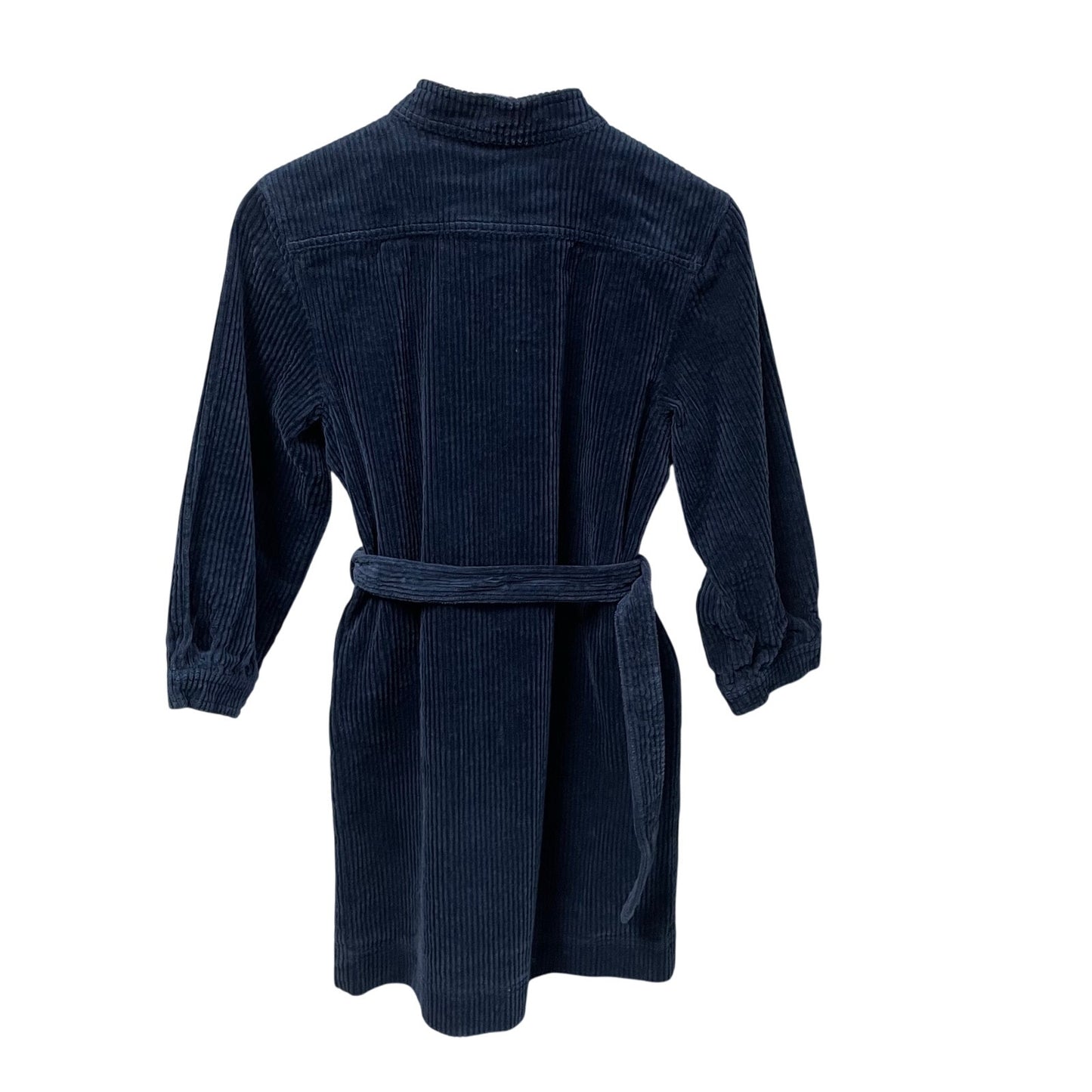 Apiece Apart Aragon Button Front Navy Blue Corduroy Mini Shirt Dress Womens 2
