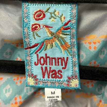 Johnny Was Multicolor Mixed Print Patchwork Hooded Anorak Jacket Womens Medium