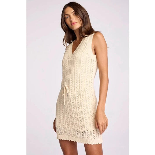 NWT Sundays by wearesundays Natural Waist Tie Knit Tank Tatum Dress Womens XS