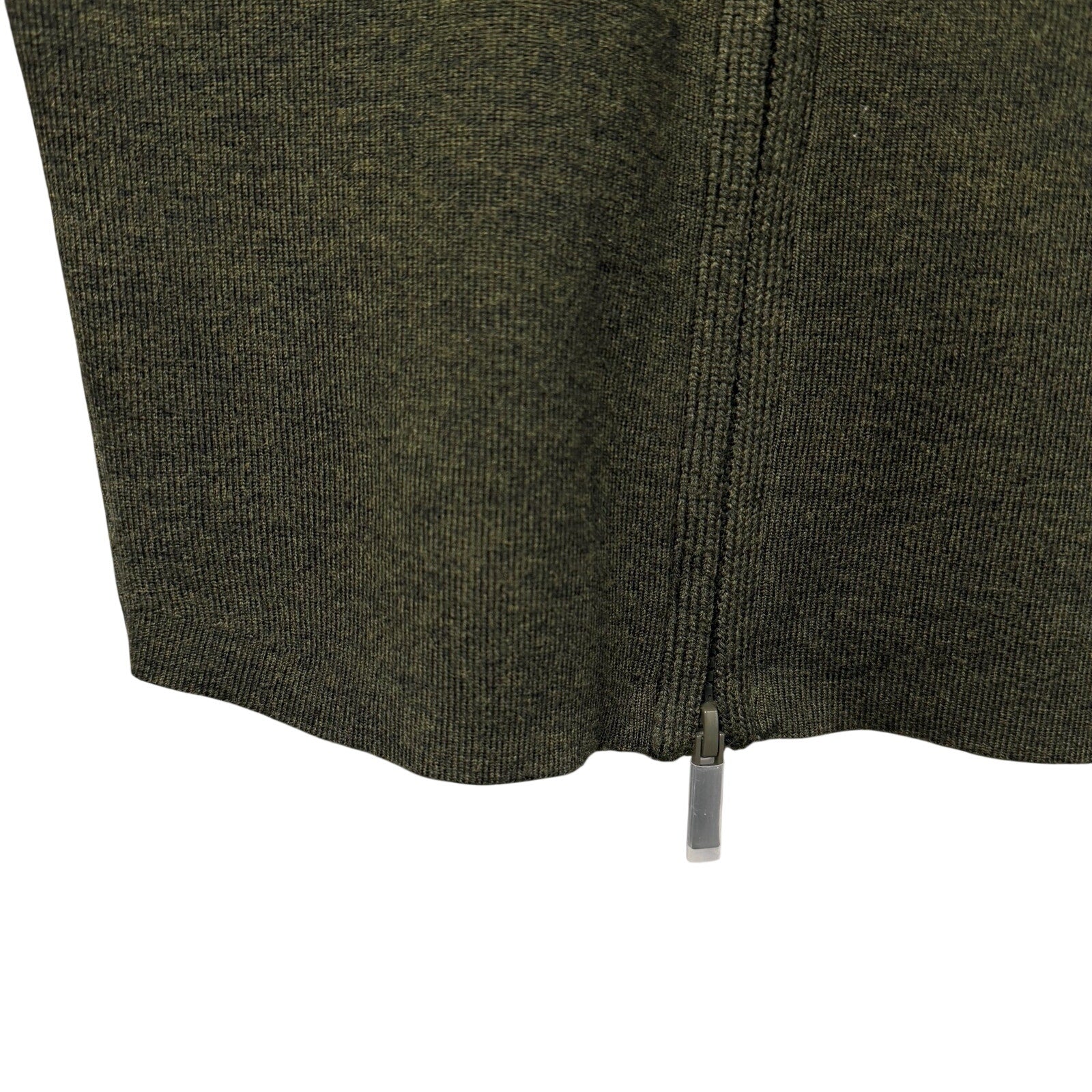 NWT Victoria Beckham Fine Merino Wool Blend Zip Up Jacket Oregano Green Small