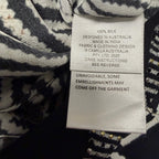 NWT Camilla Pure Silk Tuck Front Pant White Black Geo Print Embellished Small
