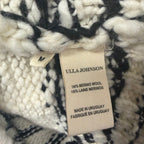 Ulla Johnson Hana Pullover Sweater Cream Black Zebra Print Puff Sleeves Medium