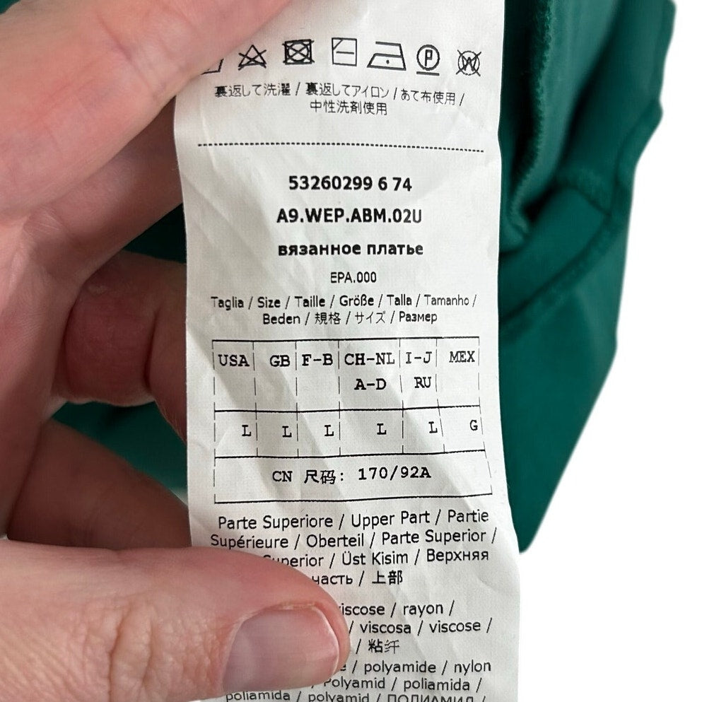 NWT Max Mara Weekend Emerald Green Mincio Sweater Knit Dress Womens US Large