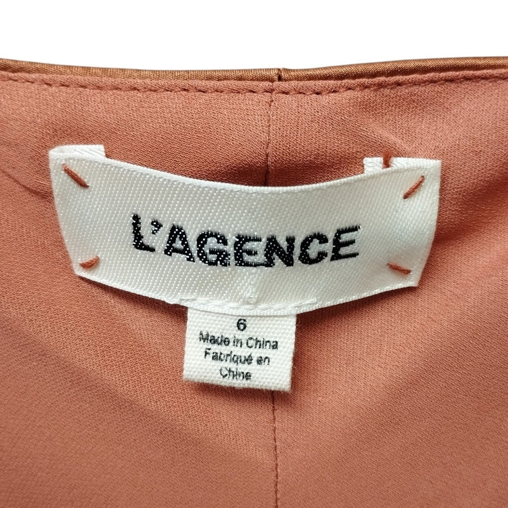 Lagence Womens Jodie Y2K Midi Silk Slip Dress 6 Bias Cut Preppy Coquette Dainty