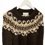 NWT The Great Greek Key Pullover Sweater Driftwood Neutral Intarsia 0 / US XS