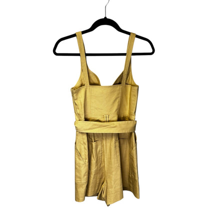 NWT Simkhai in Natural Sleeveless Kai Linen Blend Belted Bustier Romper Womens 2