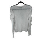 NWT Veronica Beard White Osage Ruffled Long Sleeve Jersey Top Womens Medium