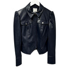 NWT Simkahi Midnight Navy Wyatt Vegan Leather Zip Up Jacket Womens Small