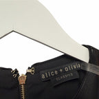 Alice + Olivia Marcella Faux Leather Lined Sleeveless Dress Black Womens Size 4