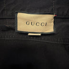 Gucci Horsebit High Rise Wide Leg Frayed Hem Jeans Black Denim Size 28 / US 8