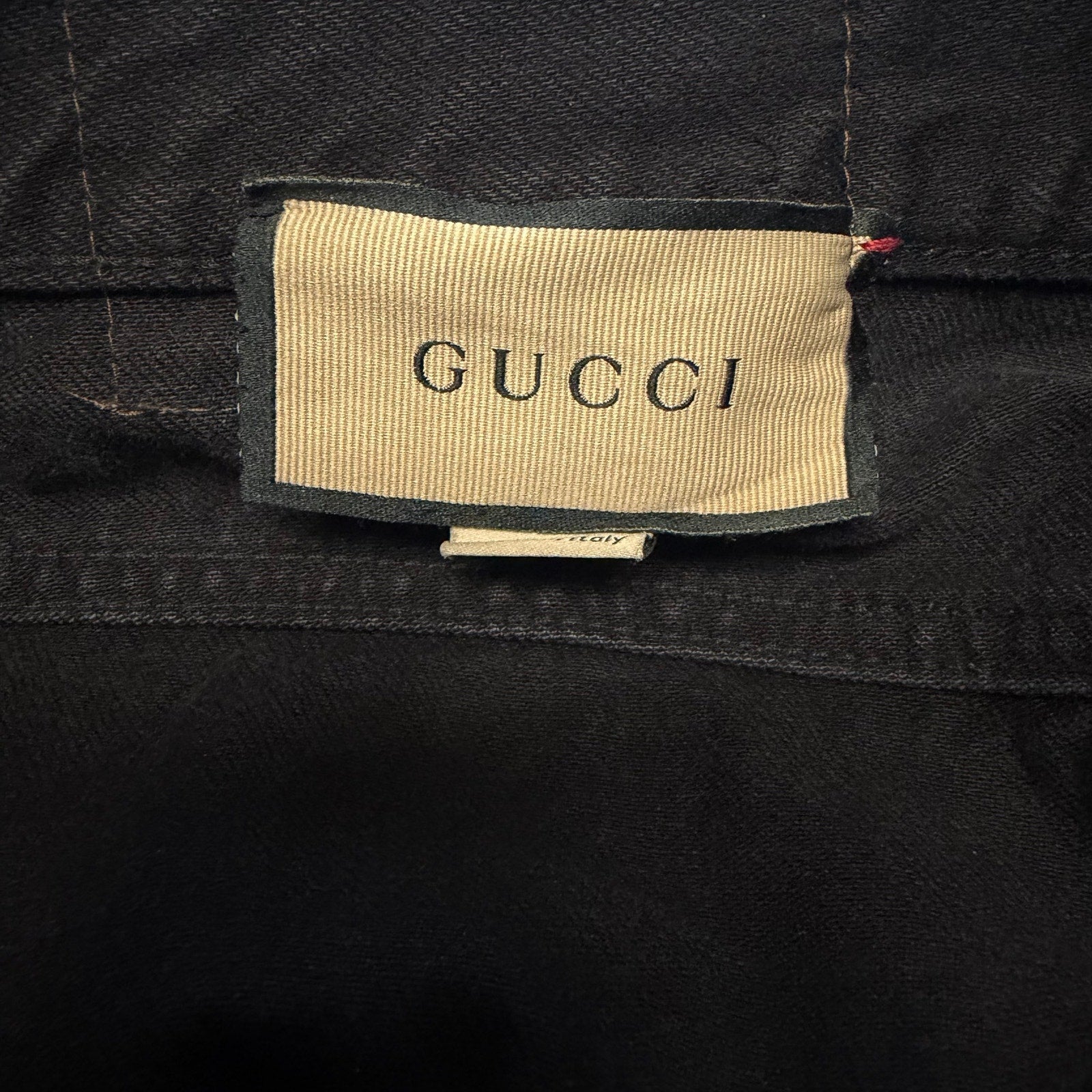 Gucci Horsebit High Rise Wide Leg Frayed Hem Jeans Black Denim Size 28 / US 8