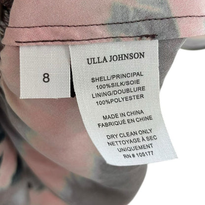 Ulla Johnson Semira Tiered Puff Sleeve Silk Tie Dye Mini Dress Womens Size 8