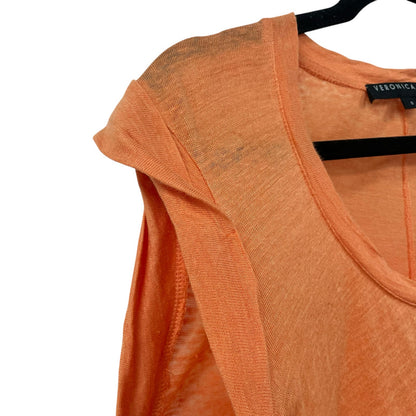 Veronica Beard Jeans 100% Linen Arion Muscle T Shirt Orange Womens Small