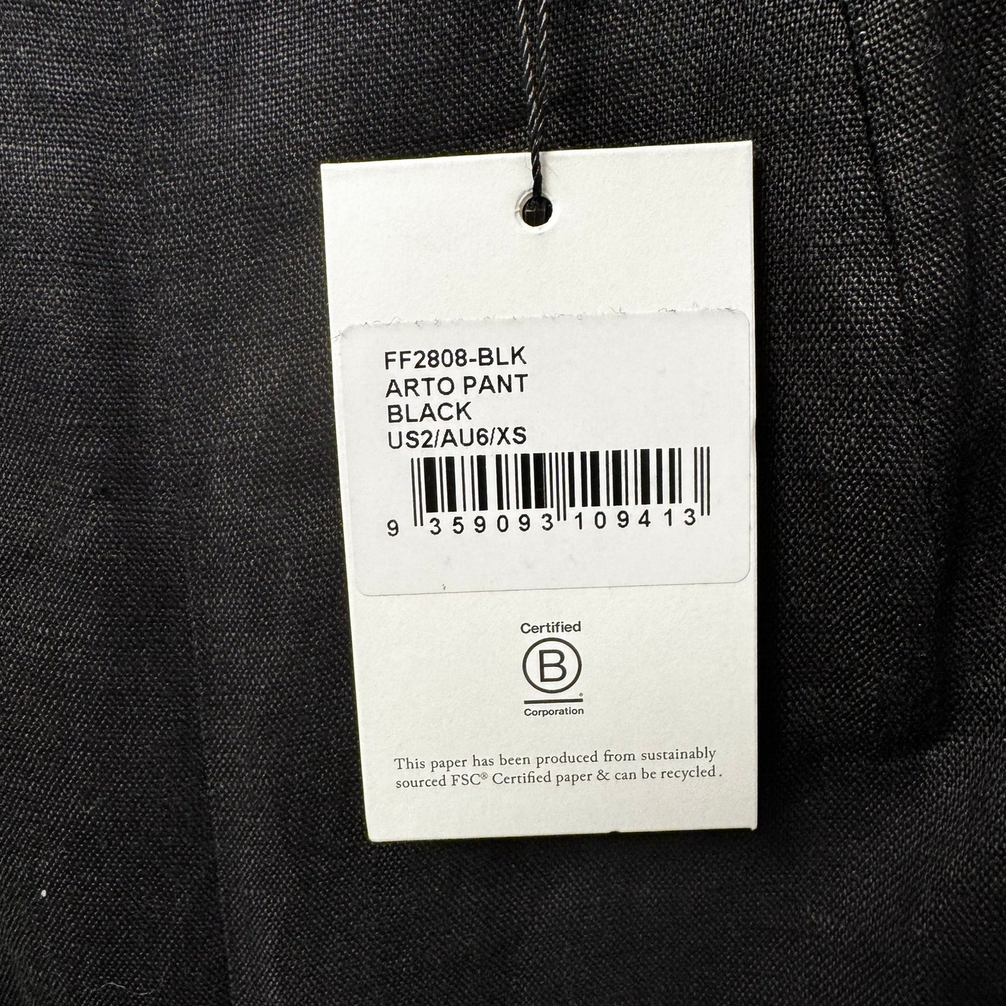 NWT Faithfull The Brand Black High Rise Wide Leg Linen Arto Pants Womens 2