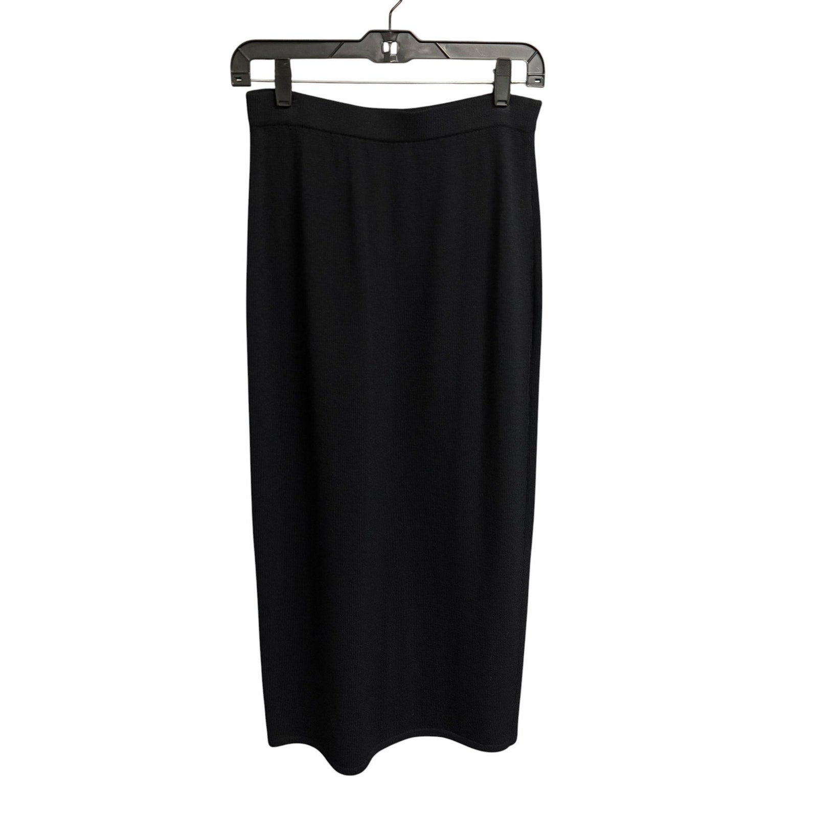 St. John Basics Santana Knit Pull On Maxi Skirt Black Womens Size 6