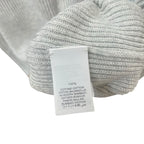 Brunello Cucinelli Cotton Ribbed Knit Sweater Light Grey Pocket Front Size Small