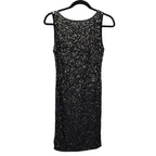Alice + Olivia Women Open Back Sequin Dress 2 Black Cocktail Event Occasion Glam