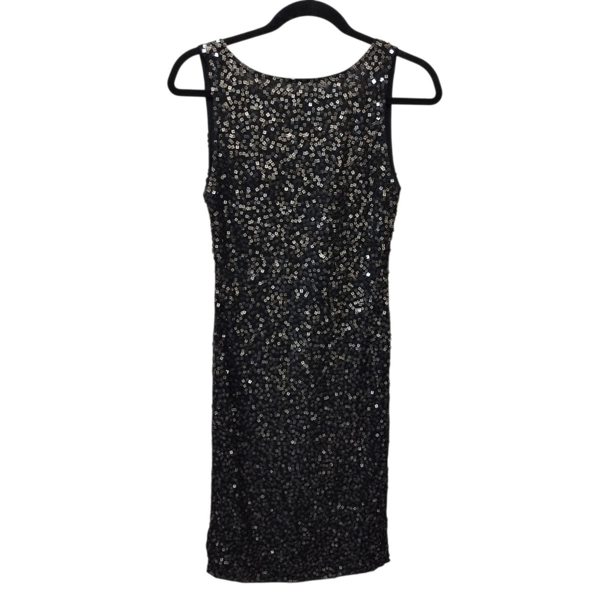 Alice + Olivia Women Open Back Sequin Dress 2 Black Cocktail Event Occasion Glam