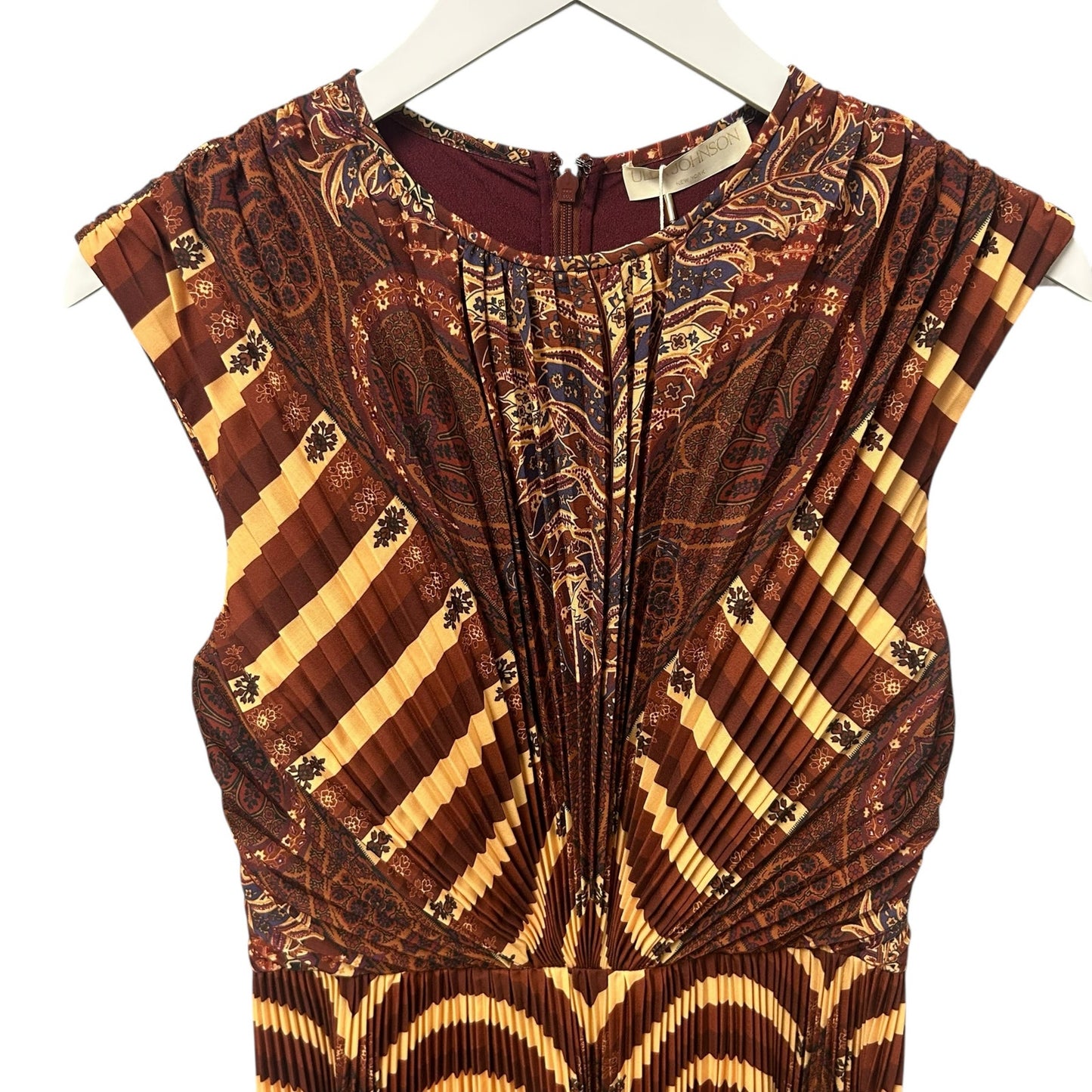 NWT Ulla Johnson Topaz  Violeta Pleated Sleeveless Midi Dress Womens Size 2