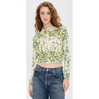 NWT Alice + Olivia Carson Printed Cardigan Fresh Air Butter Floral Size Small