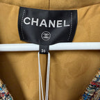 NWT Chanel 2019 Gold Blue Green Tweed Button Front Jacket Womens FR 36 / US 4