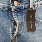 NWT Gucci Straight Fit Denim Pant Light Blue Wash Button Fly Jean Size 24 / US 2