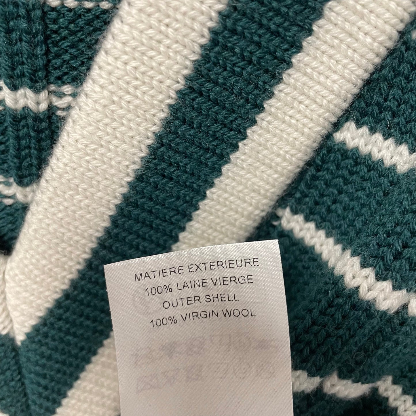 NWT Chloe Striped Ribbed Knit V Neck Jumper Sweater Dark Green Womens Small