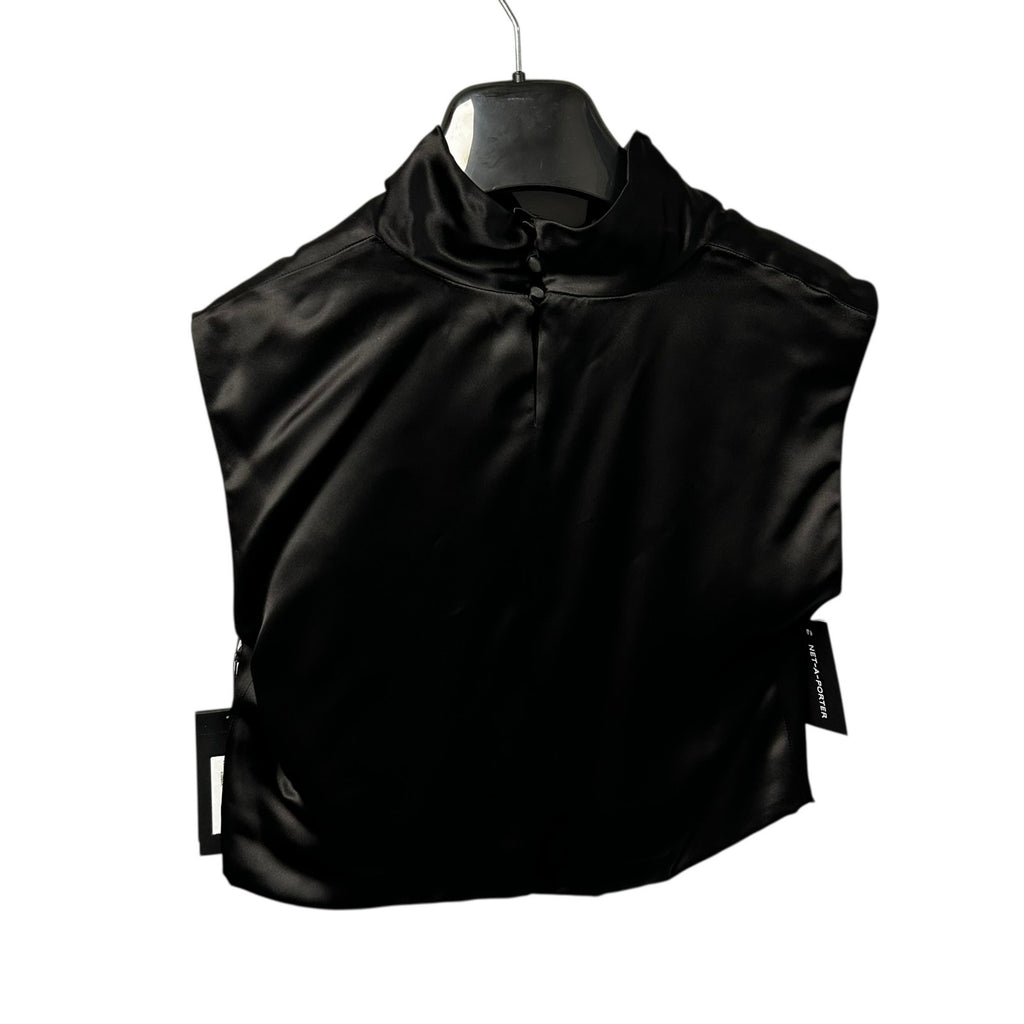 NWT Saint Laurent Paris Black Satin Draped Cropped Top Womens 36 / US 4