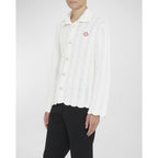 Casablanca Tennis Club White Wavy Gradient Long Sleeve Crochet Shirt Mens XS