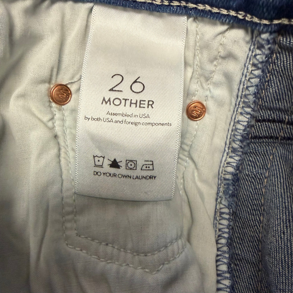 Mother Insider Crop Step Fray Jean Good Girls Race Pink Striped Womens Size 26