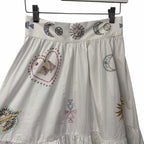 NWT Camilla Living In Colour High Waisted Tiered Maxi Skirt Hand Embroidered XS