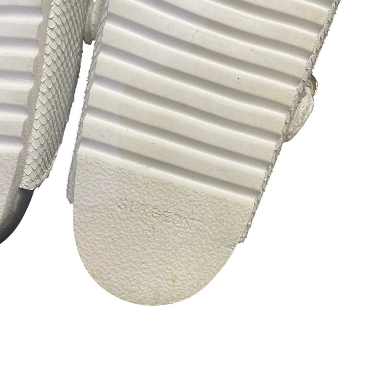 The Shoe Surgeon Luxe Mule in White Python Mens Size 8