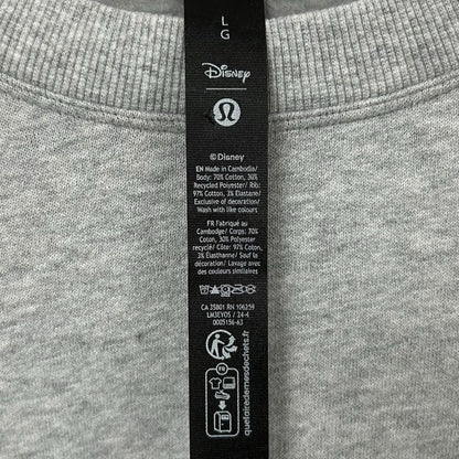 Disney x Lululemon Heathered Gray Red Steady State Crew Sweatshirt Mens Large