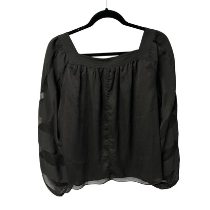 Tuckernuck Black Balloon Sleeve Square Neckline Alexa Blouse Womens Size Large