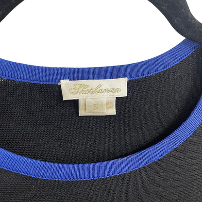 Shoshanna Bell Sleeve Black Blue Knit Pratt Sweater Dress Womens Size Small