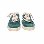 Chanel 2023 Interlocking CC Logo Sneakers Green Suede Womens 39 / US 9 Sporty