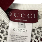 NWT Gucci Off White Cotton Macrame Sleeveless Mini Dress Womens 38 / US 2