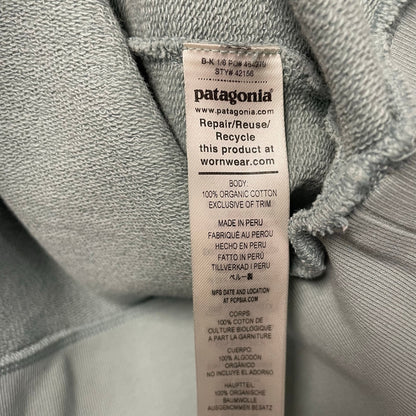 Patagonia Regenerative Organic Cotton Essential Hoodie Thermal Blue Womens Large
